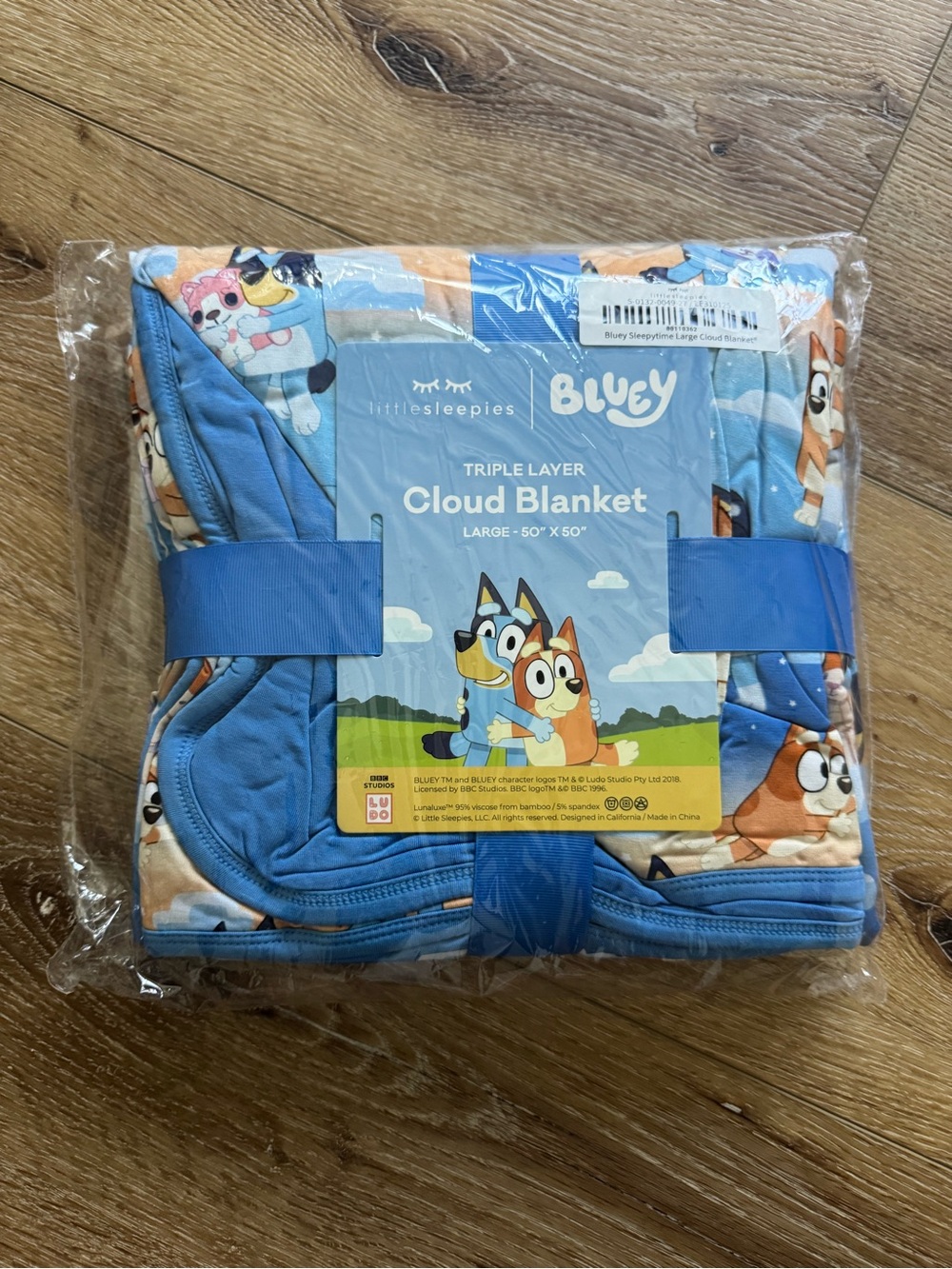 Little Sleepies Bluey Cloud Triple-Layer Blanket - Blue & Orange